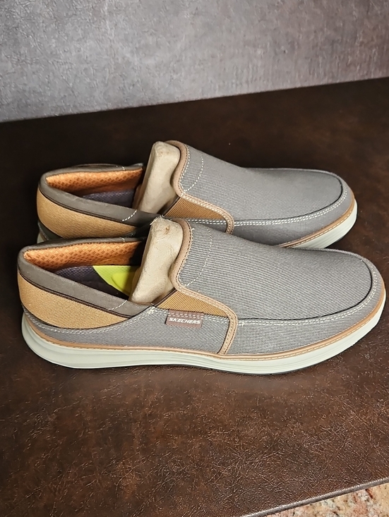 Skechers Other - Skechers Men's Slip-On Loafers in Gray and Tan